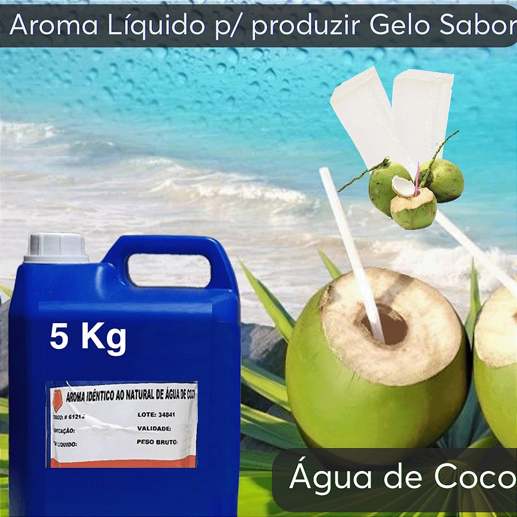 Aroma Concentrado em Pó para Gelo Saborizado - Sabor Água de Coco - Biz  Embalagens