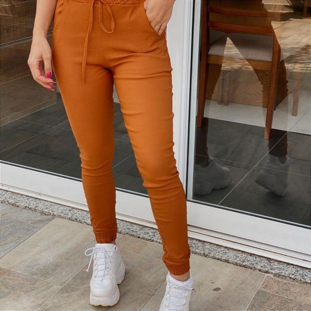 Calca Jogger Feminina Tecido Bengaline Cabide Dourado Calca Jogger Feminina Tecido Bengaline Cabide Dourado