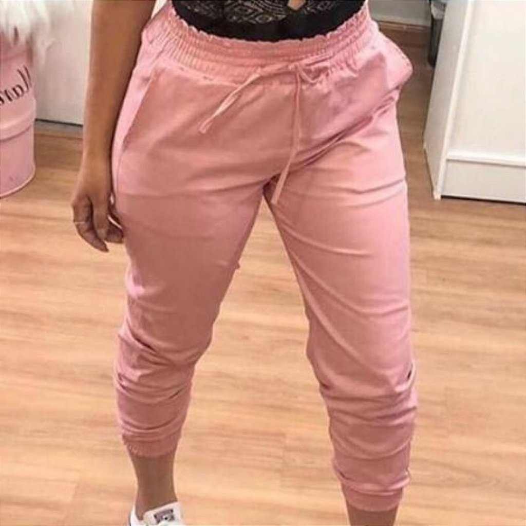Calca Jogger Feminina Tecido Bengaline Cabide Dourado Calca Jogger Feminina Tecido Bengaline Cabide Dourado