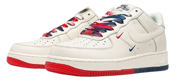 Red white and blue hot sale nike air force 1