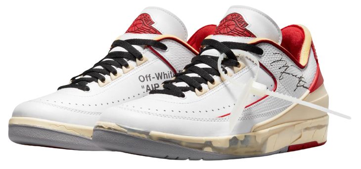 AIR JORDAN 2 RETRO LOW X OFF-WHITE ' WHITE VARSITY RED ' - Quem