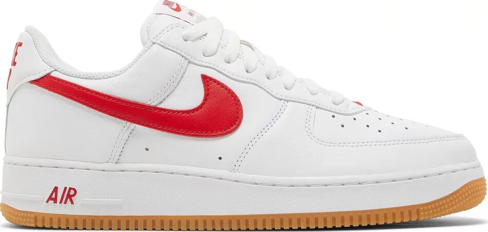 nike air force 1 white and red low