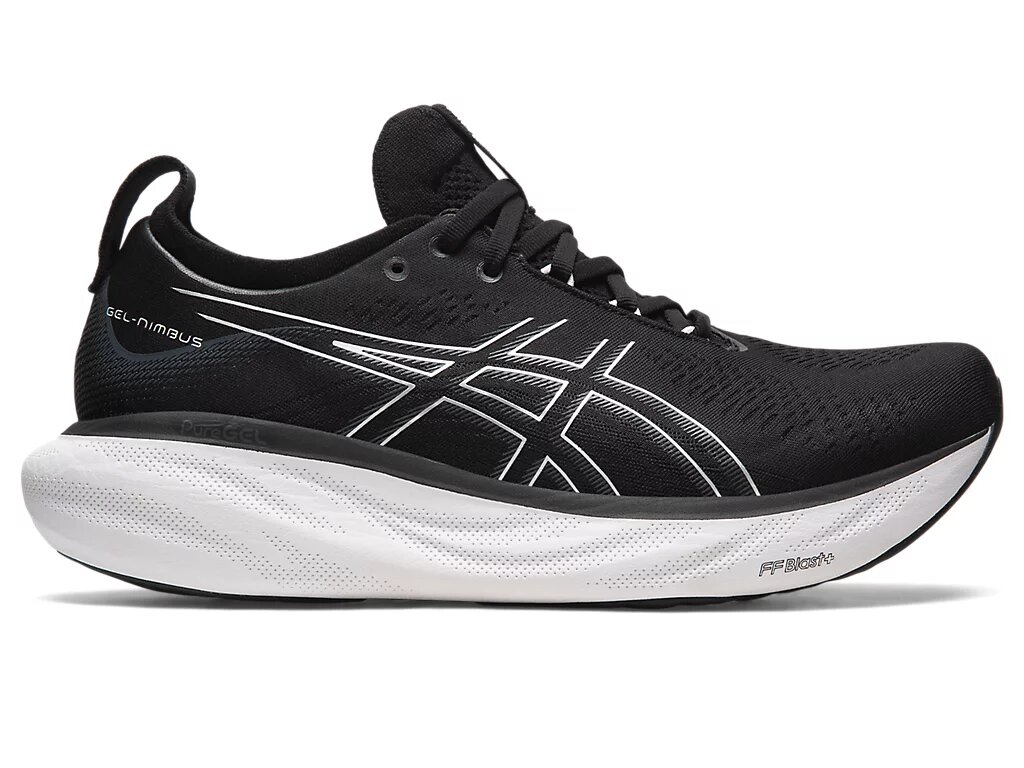 ASICS GEL NIMBUS 25 BLACK PURE SILVER Os melhores Tenis estao aqui