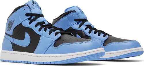 AIR JORDAN 1 MID ' UNIVERSITY BLUE BLACK ' - Quem entende de tênis