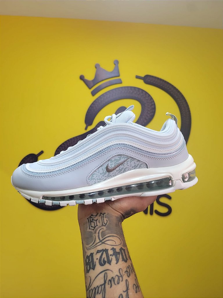 Air max 97 white sales and blue