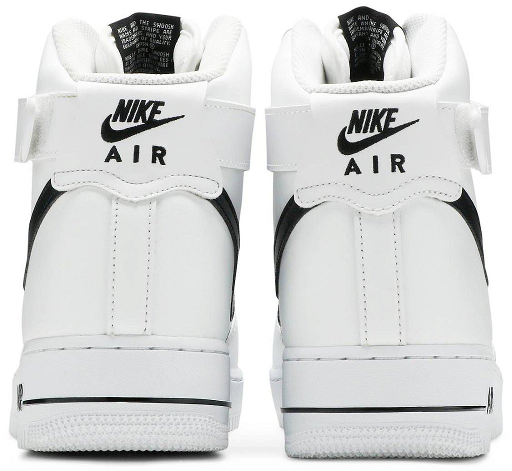 nike air force black and white high