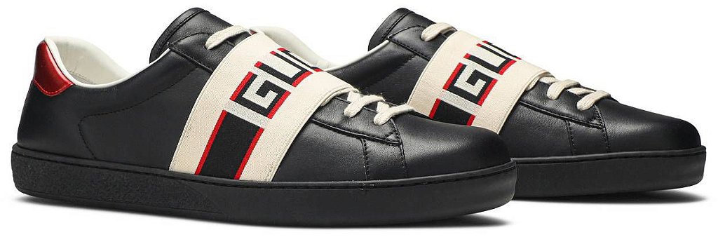 SAPATÊNIS GUCCI ACE STRIPE LEATHER 