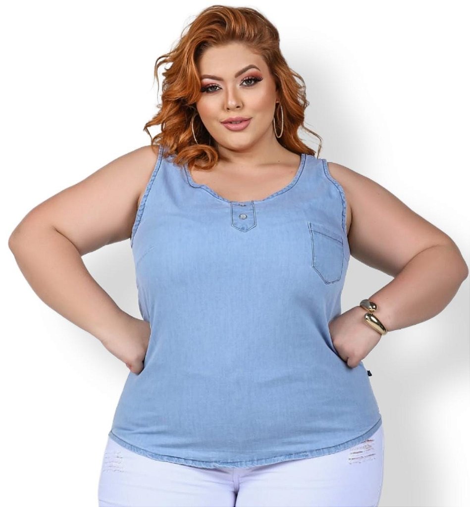 Regata Plus Size Nádia Jeans - Program Moda