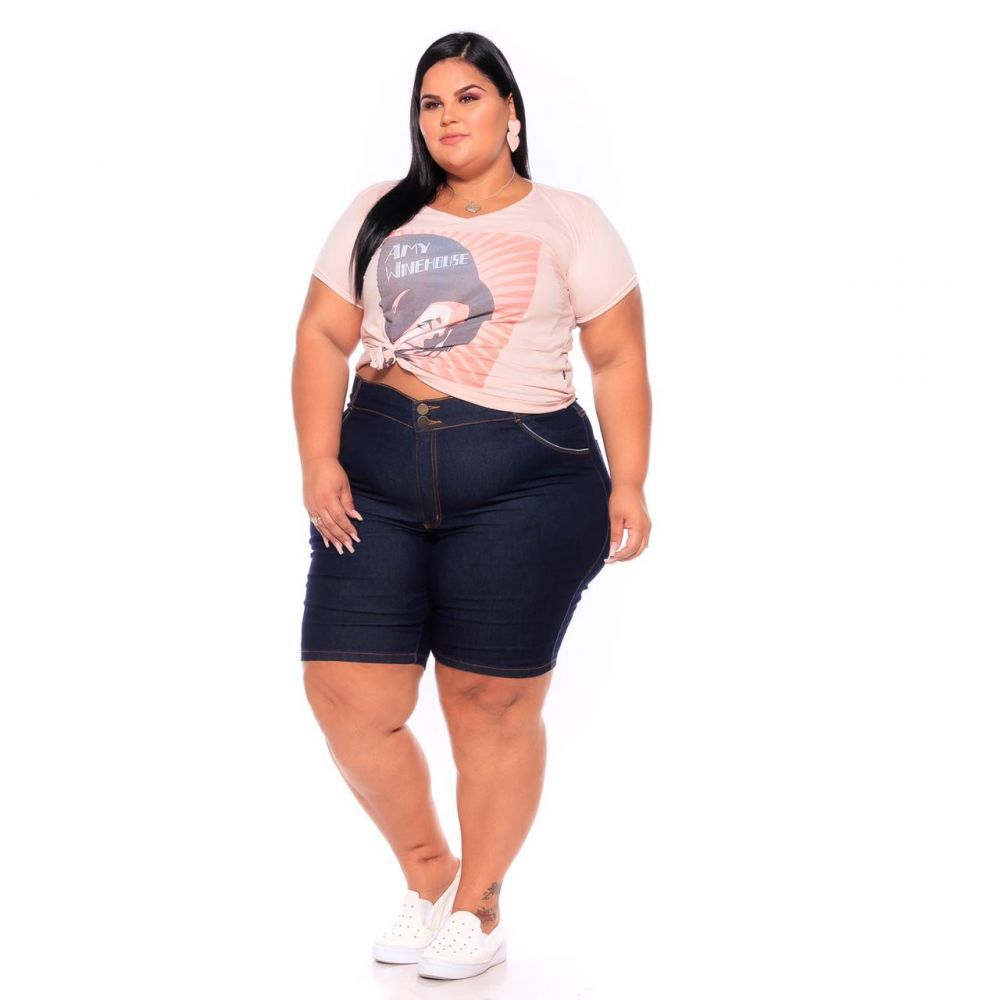 Bermuda jeans best sale feminina plus size