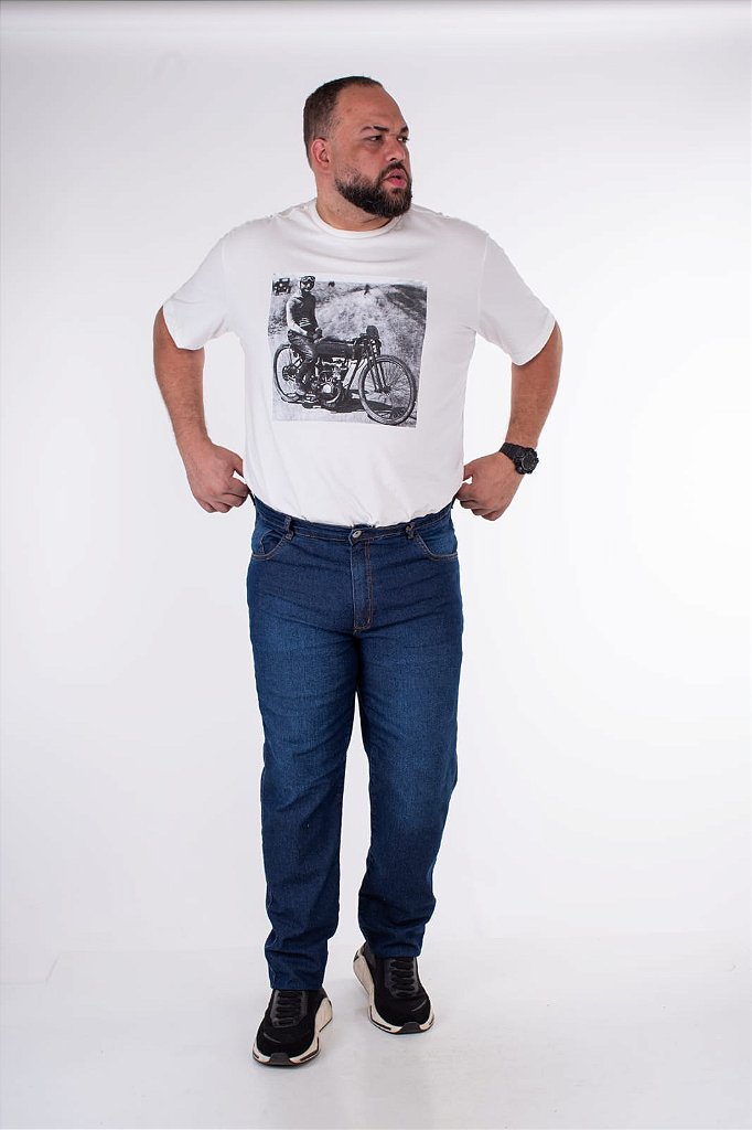 Calça Jeans Masculina Stretch Pequenos Defeitos Plus Size 50 ao 80 - Main Image