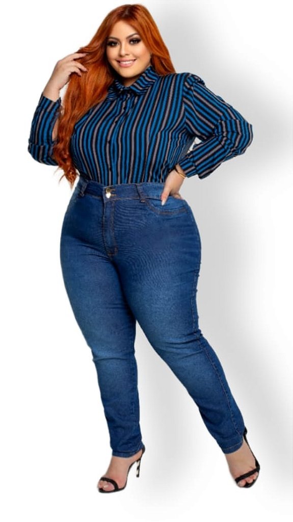 Kit 2 Calcas Top Country Feminino Jeans Feminina Plus Size Skinny