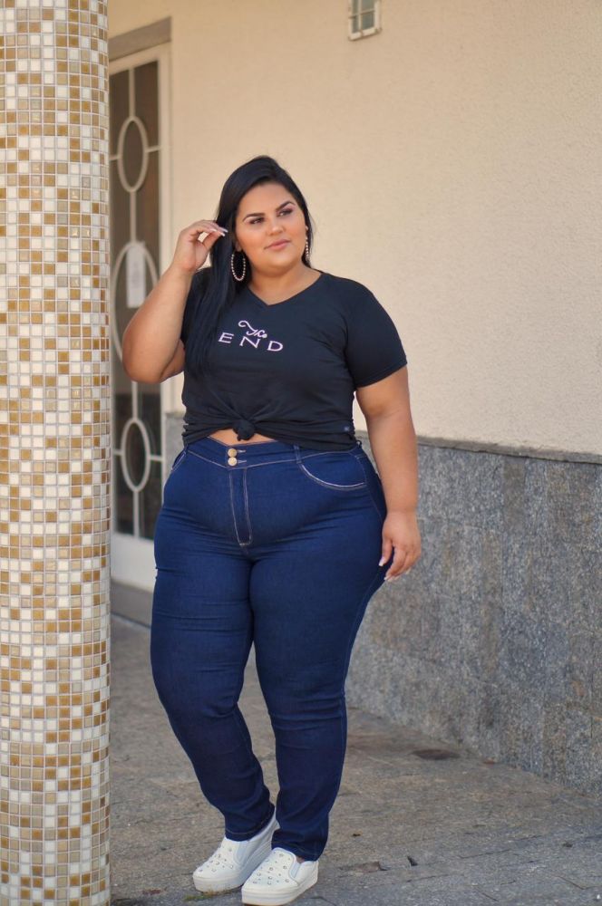 Calça Jeans Stretch Delavê Feminina Plus Size 3132 - VESTGRANDE Moda Plus  Size