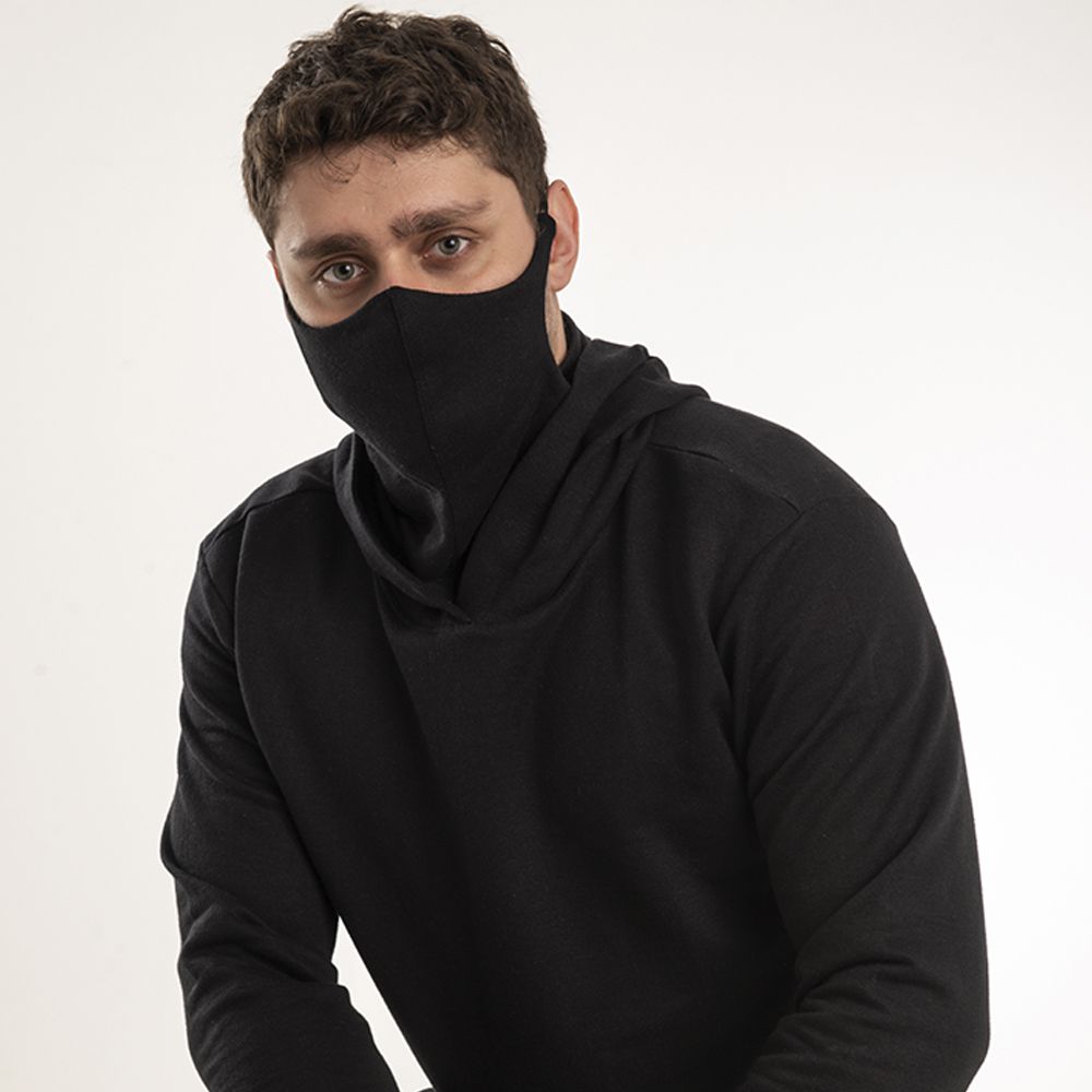 moletom com capuz with face shield