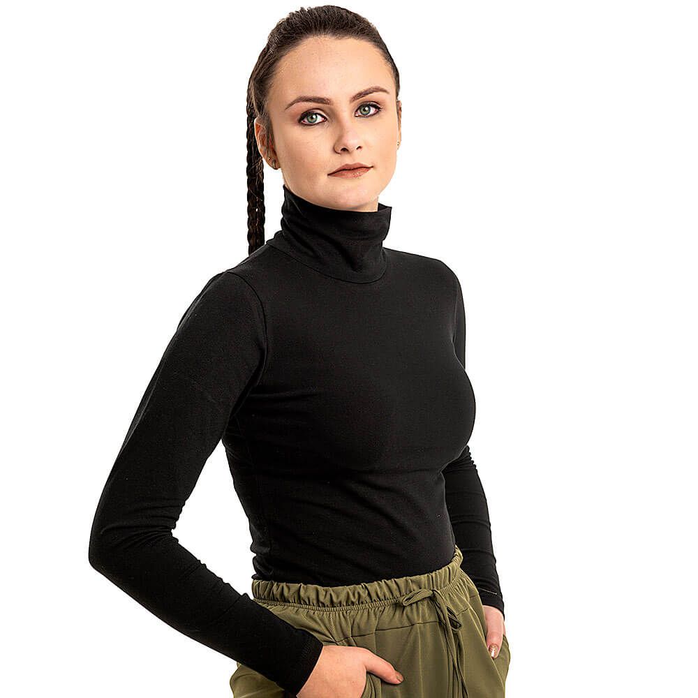 Blusa algodao gola alta Clearance