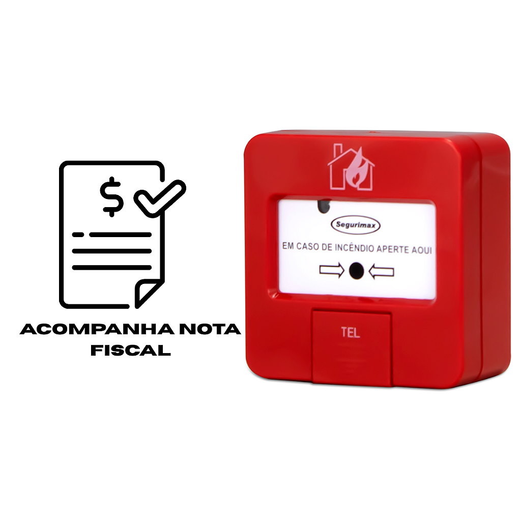 Acionador Manual de Alarme Endereçavel Smart - Segurimax - Máxima