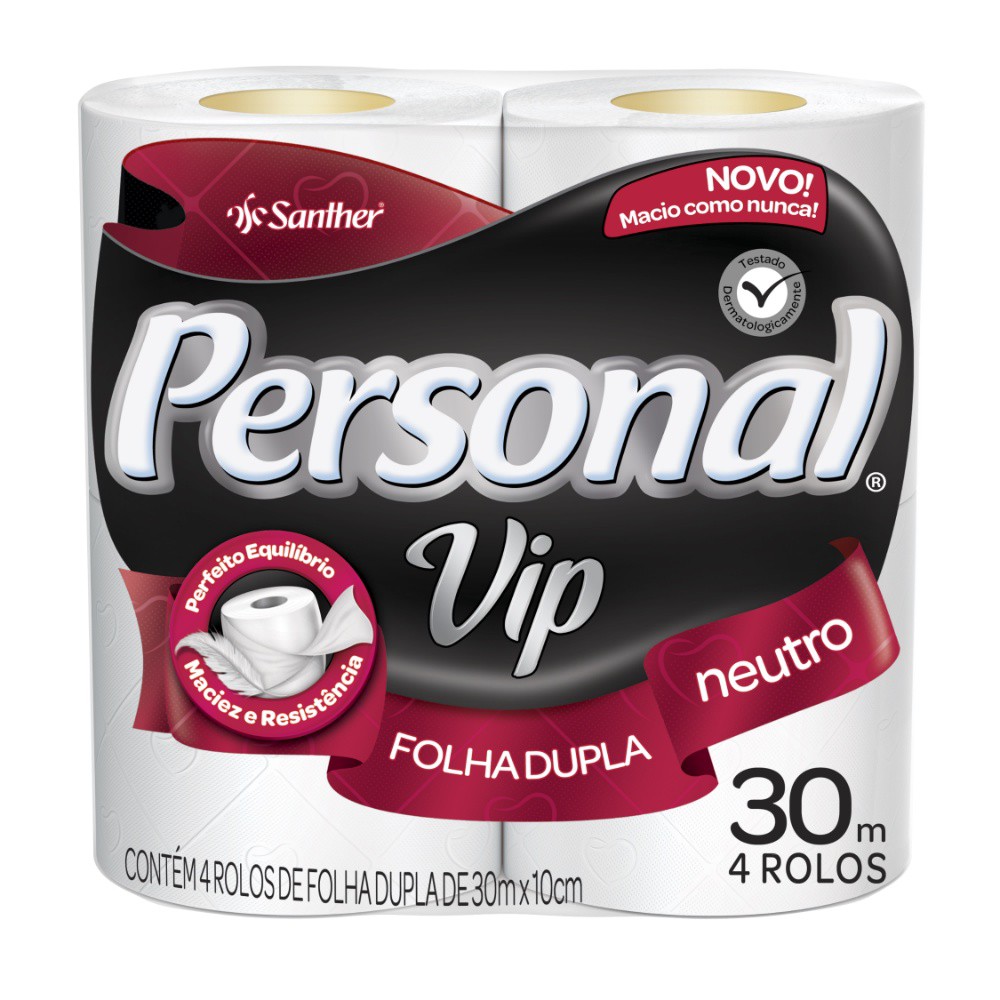 Papel Higiênico Personal Vip 30x10 Pacote Com 4 Rolos - iKeep Clean