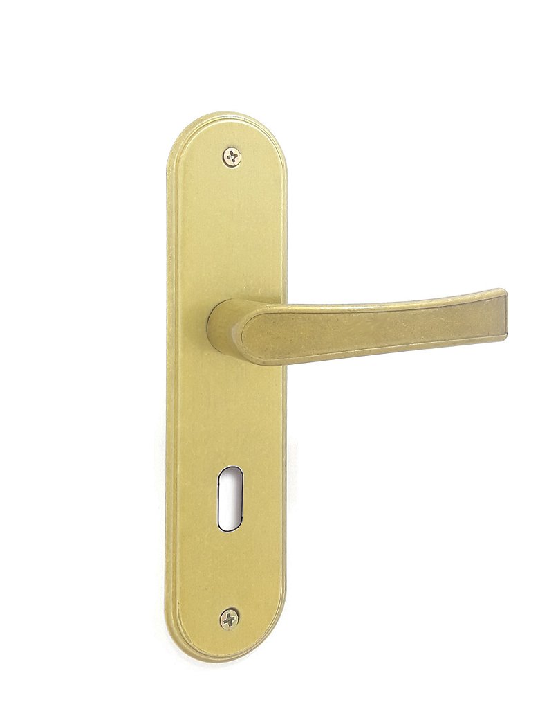 Fechadura Interna HAGA Ônix Espelho 280 Latonado Maçaneta Alumínio