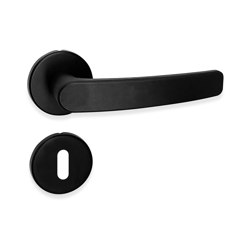 Fechadura Interna HAGA Nano Roseta 527 Resinado Preto Broca 40mm