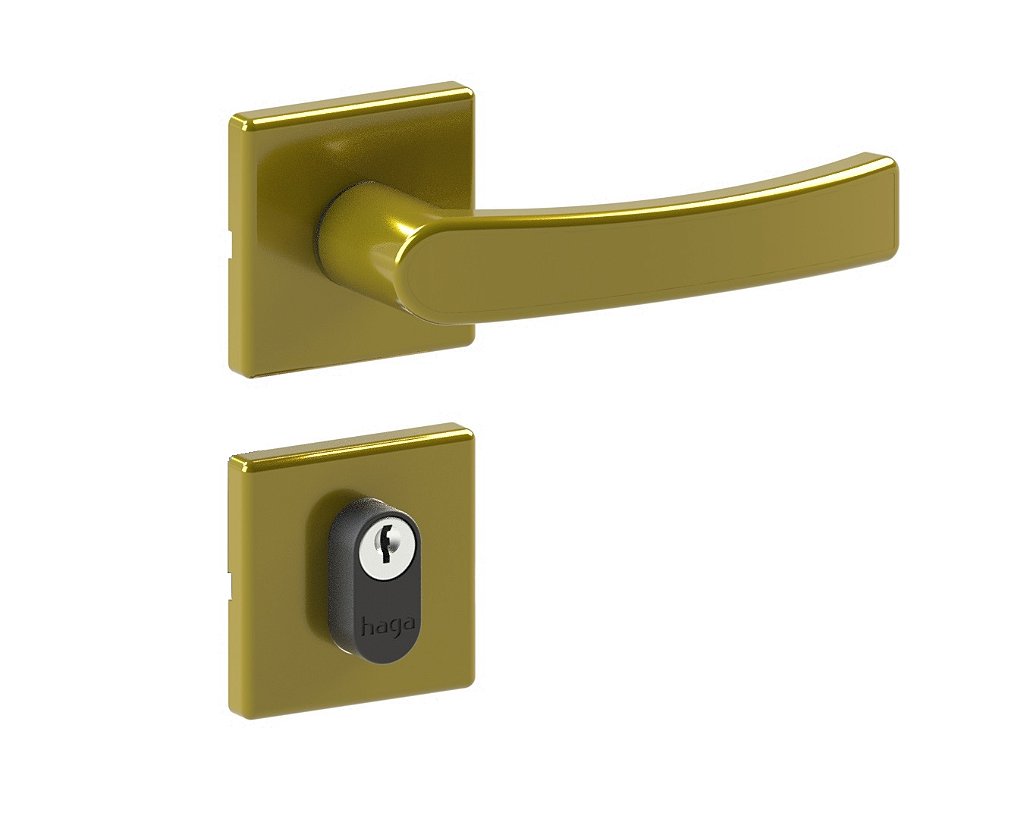 tamtam♡ Fechadura Externa HAGA Ônix Roseta 520 Latonado Broca 40mm