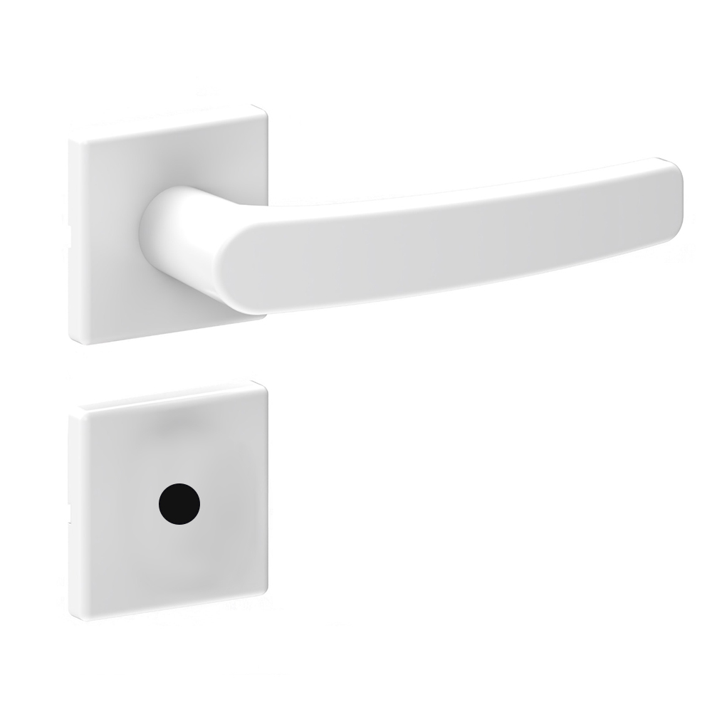 Fechadura Banheiro HAGA Nano Roseta 520 Resinado Branco Broca 40mm