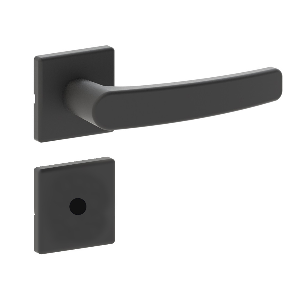 Fechadura Banheiro HAGA Nano Roseta 520 Resinado Preto Broca 40mm