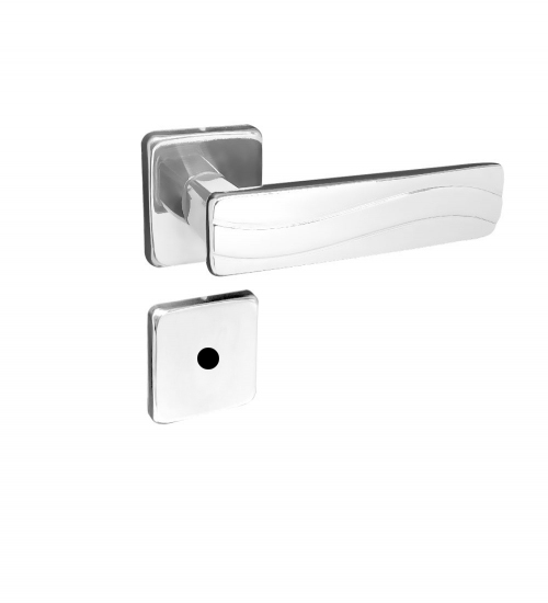 Fechadura de Banheiro HAGA Exata 2 Roseta 520 Cromado Maçaneta