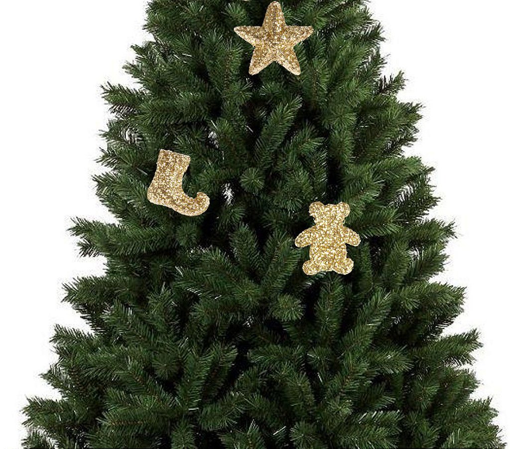 Kit 12 Enfeite Decoração Árvore Natal Pomba Dourada Natalina 16cm
