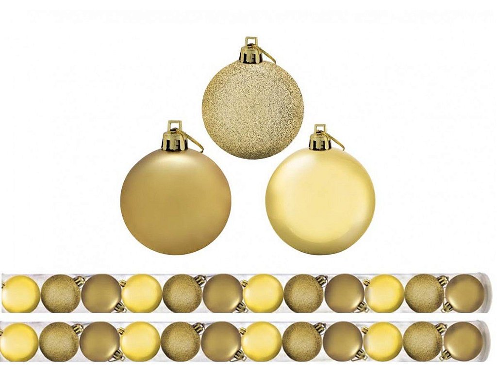 Kit Conjunto 10 Peças Decoração Enfeite Bola Árvore Natal Dourada Glitter  Natalina 12,5cm