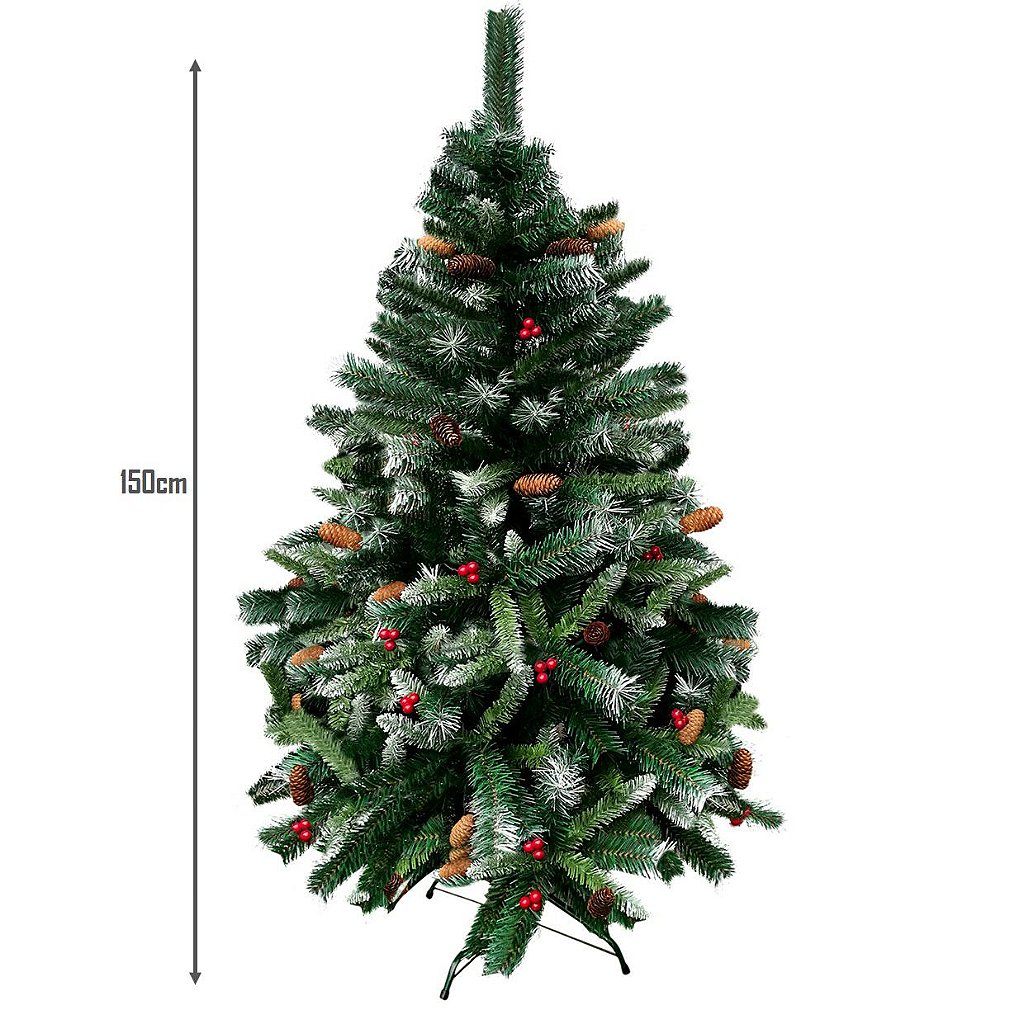 Árvore De Natal Branca Decorada 90 Cm Com Galhos