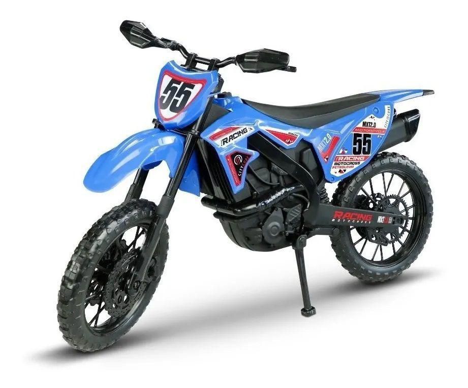 Kit 4 Motos Racing 22 cm c/ Pneu de Borracha Roma Brinquedos em