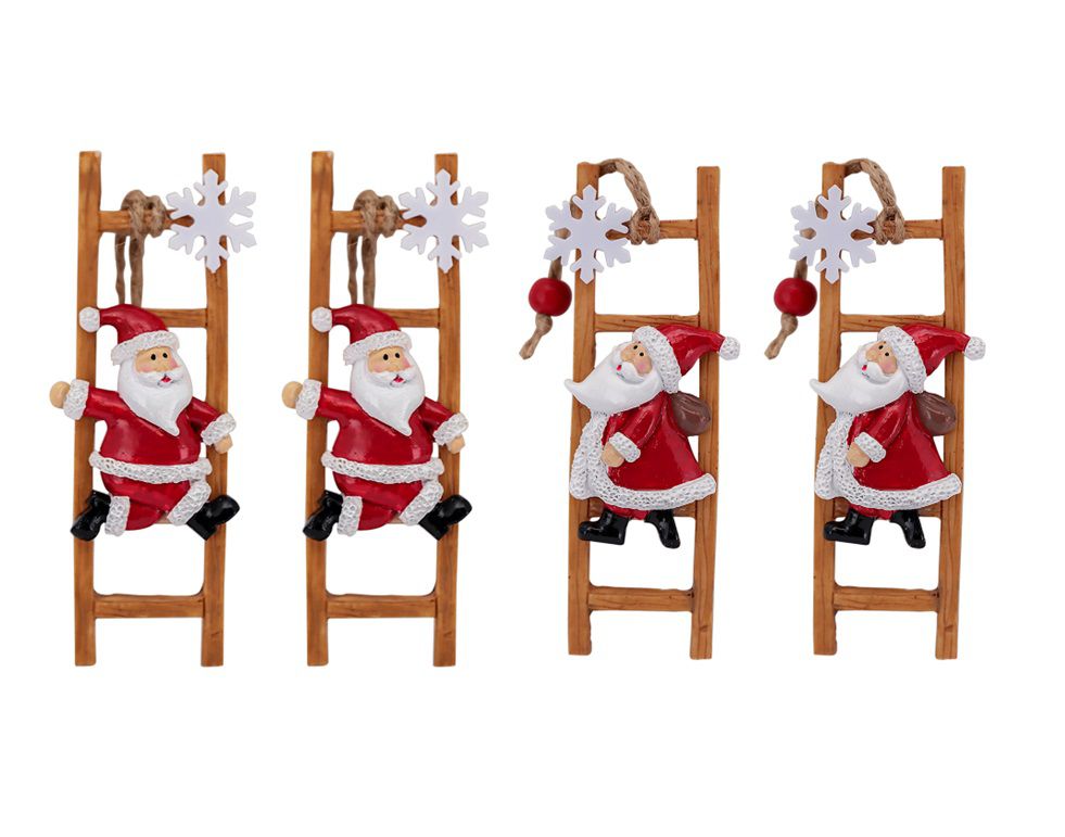 Jogo Papai Noel Resina Escadinha Enfeite Árvore Natal 12cm 4 Unidades -  Magizi - Mundial Casa e Presentes