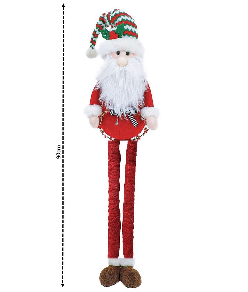 Jogo Papai Noel e Boneco Neve Resina12cm Perna Cordão 2 Un