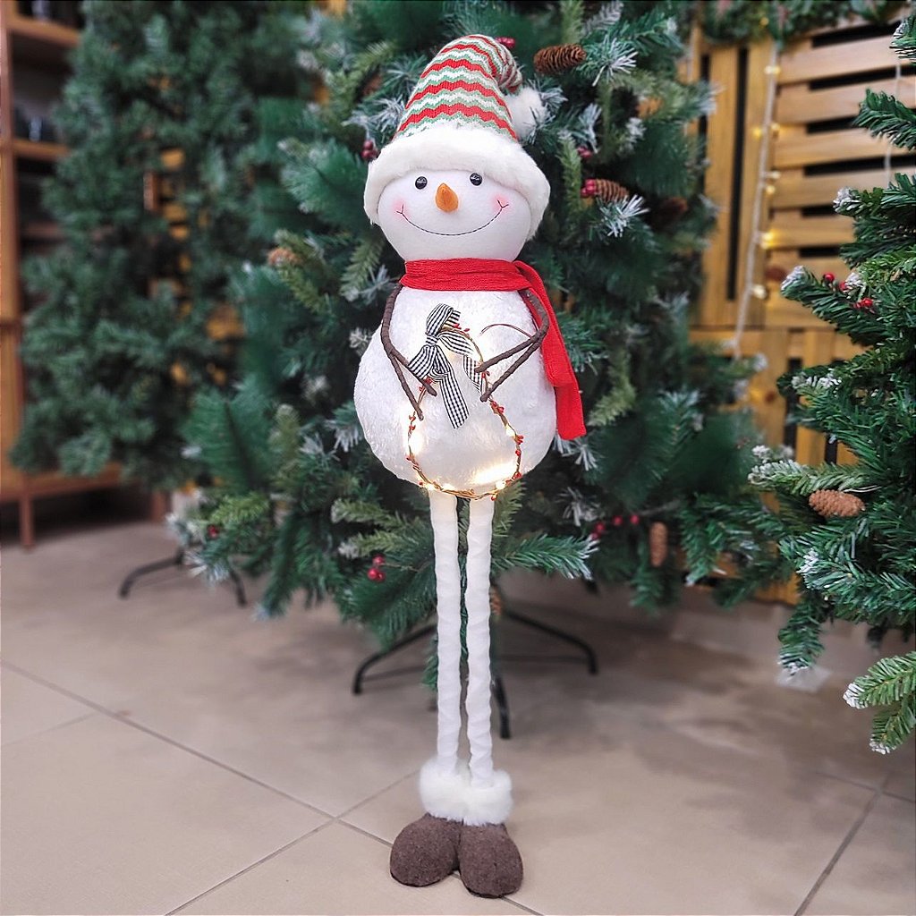 Papai Noel Iluminado Pelúcia Retrátil Luxo Perna Longa Encolhe e Estica  90cm - Magizi - Mundial Casa e Presentes