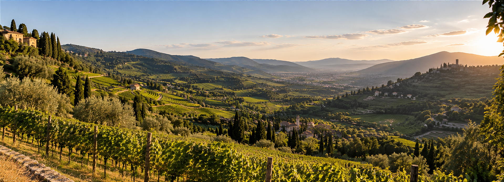 Vinhedos de Valpantena, em Valpolicella, região onde está localizada a Costa Arènte