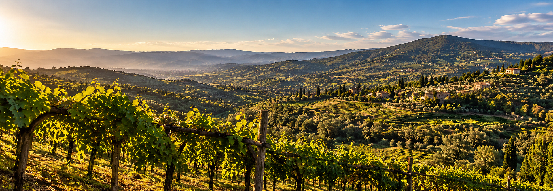 Vinhedos nas colinas de Valpantena, região de Valpolicella no Vêneto