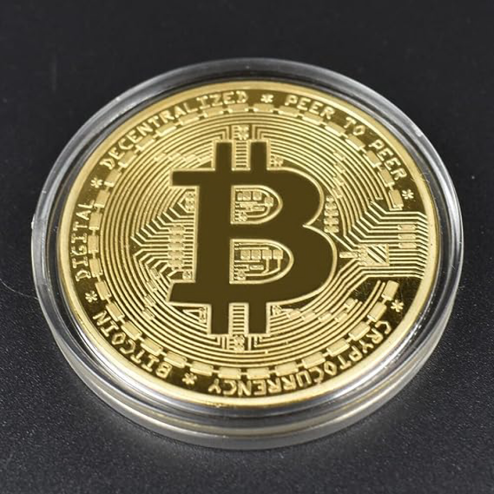 Bitcoin Gold-Plated Coin Ornament ビット Gold Bitcoin Commemorative Round Collectors Coin Bit Coin is Gold