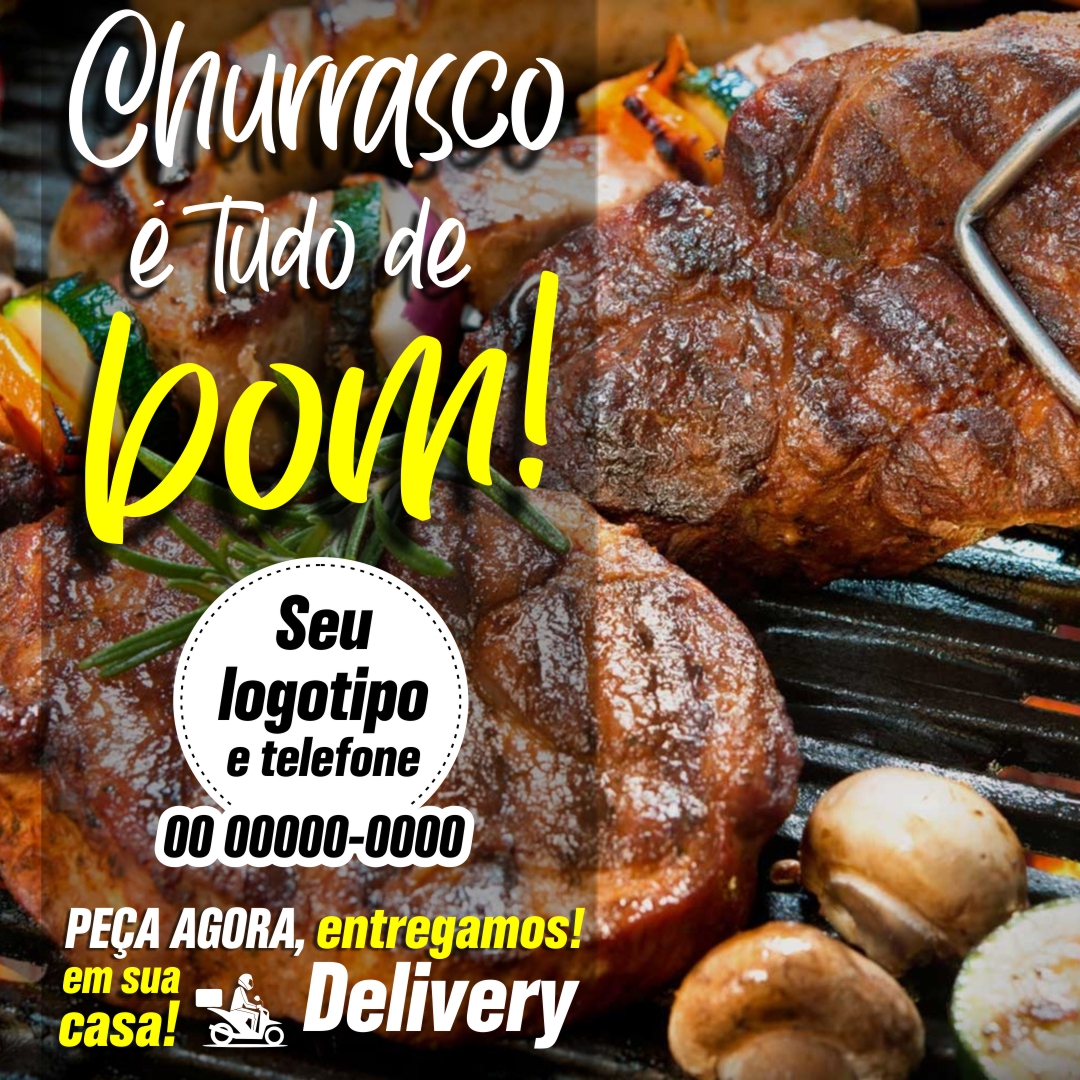Artes Personalizadas de Churrasco Post para Facebook e instagram