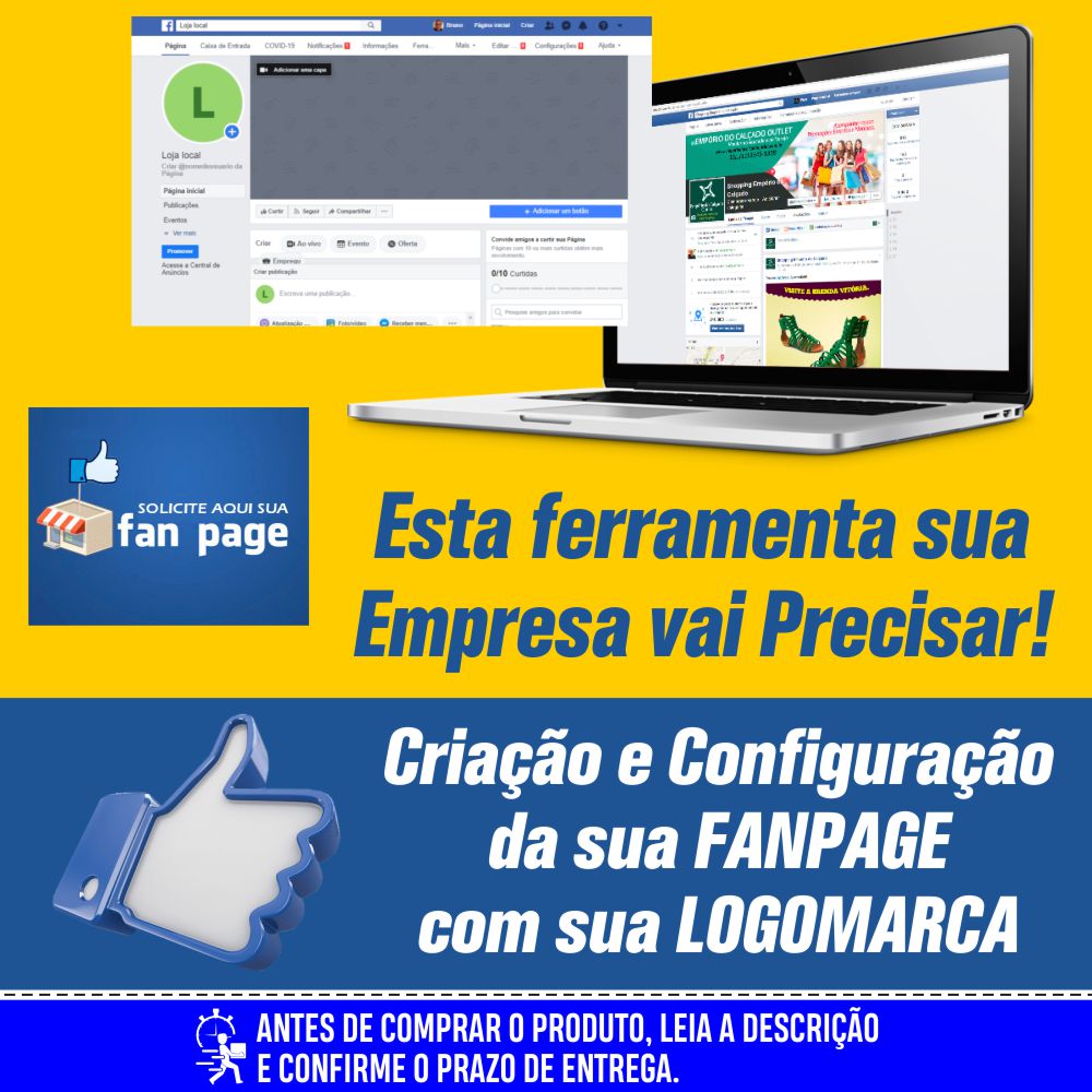 FANPAGE Criação e Configuração com o seu Logo