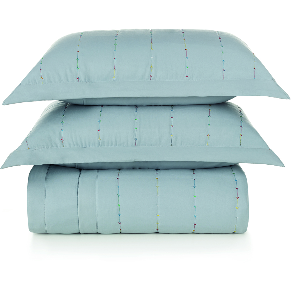 Jogo de Colcha Karsten Orion Matelasse 3 Peças Casal Azul - Datez