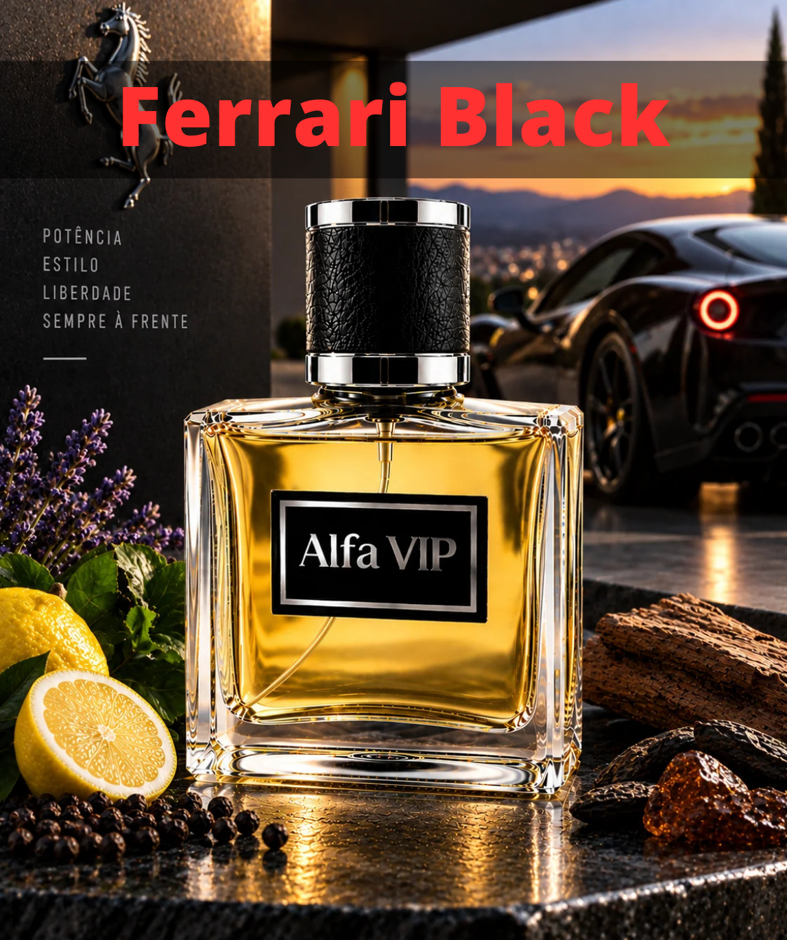 Perfume Contratipo Inspirado no Ferrari Black Alfa VIP Z831 zullit