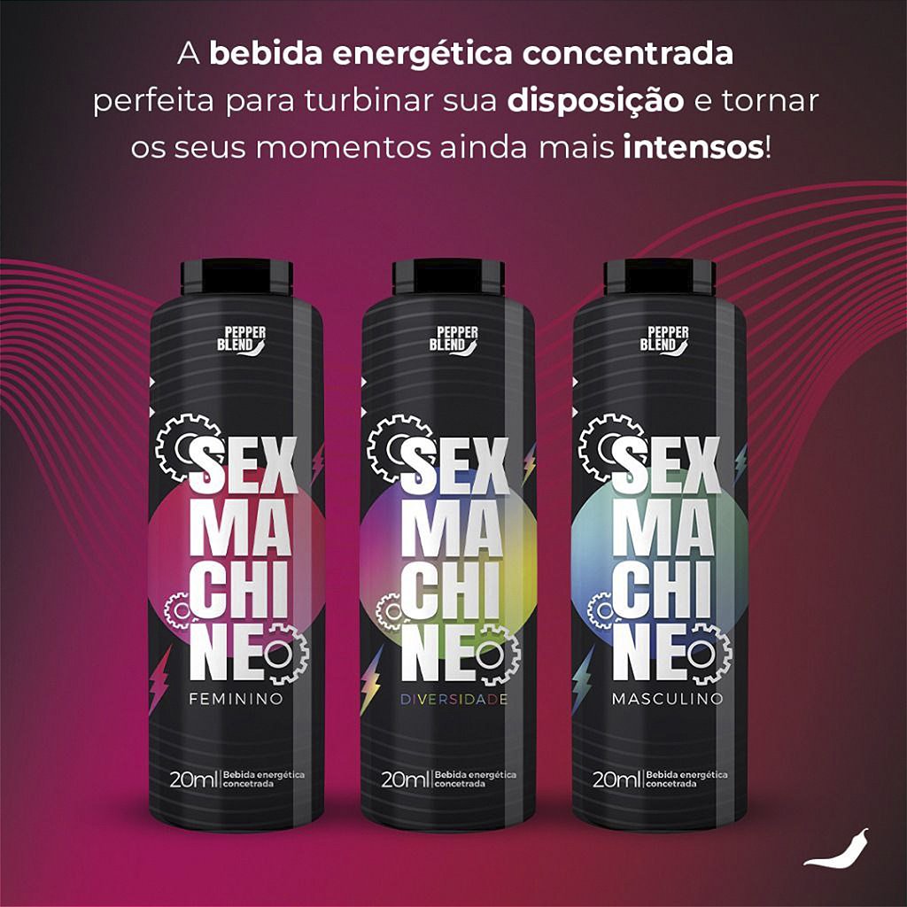 Sex Machine Feminino Bebida Energética Concentrada 20ml Pepper  