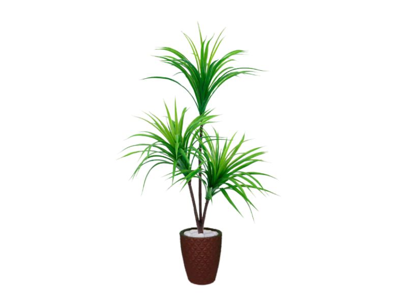 Planta Artificial Árvore Yucca Verde 1,10m Kit + Vaso E. Marrom 32cm -  Florescer-Decor | FLORESCER DECOR