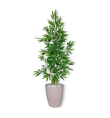 Planta Artificial Bambu 1,2 m Kit + Vaso S. Bege 30cm - Florescer-Decor |  FLORESCER DECOR