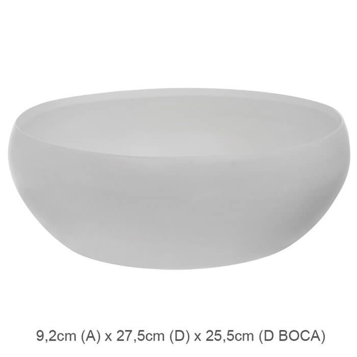 Vaso Cerâmica Bacia Branco Fosco 9,2x27,5cm - Florescer-Decor | FLORESCER  DECOR