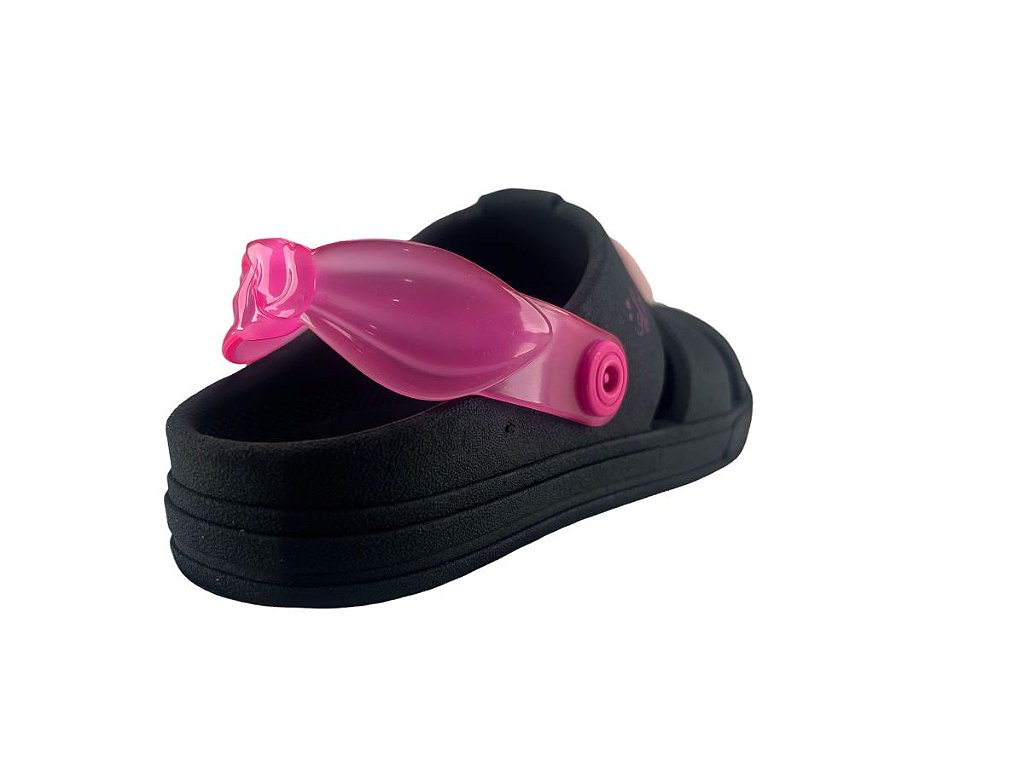 CHINELO DISNEY 22480 BABUCH LULUCA SHINE COMFORT PRETO ROSA