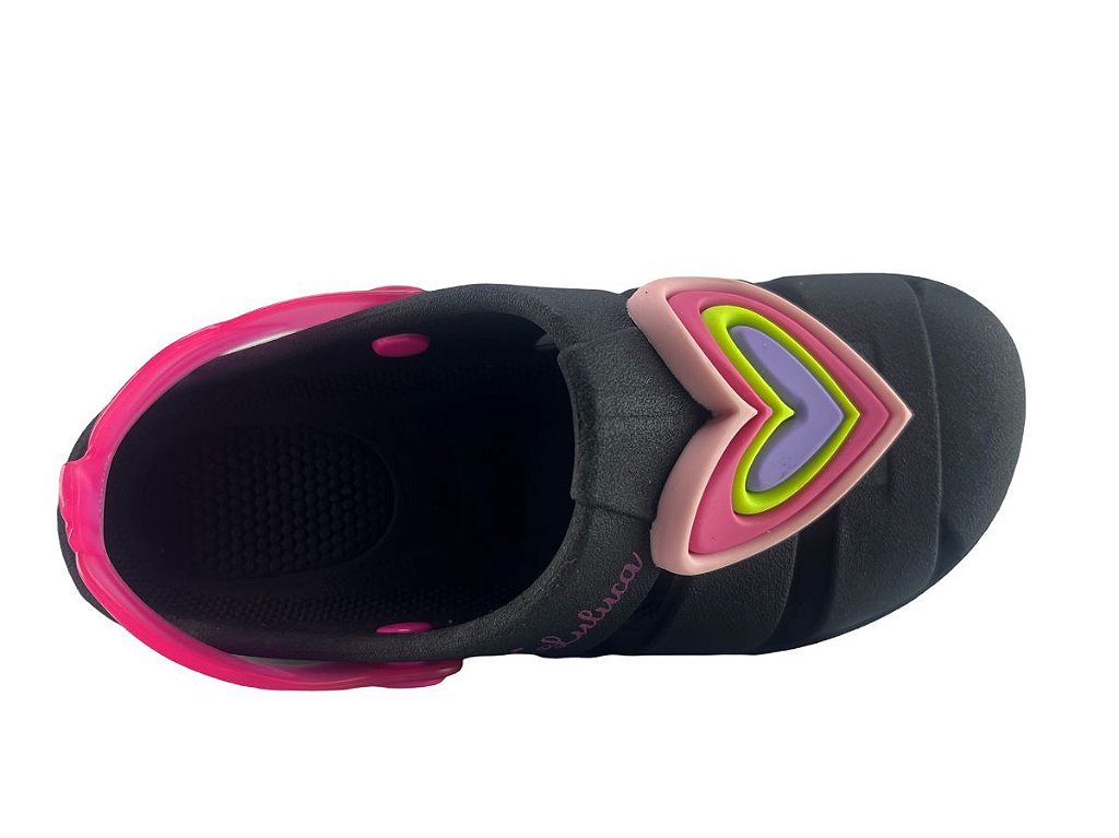 CHINELO DISNEY 22480 BABUCH LULUCA SHINE COMFORT PRETO ROSA