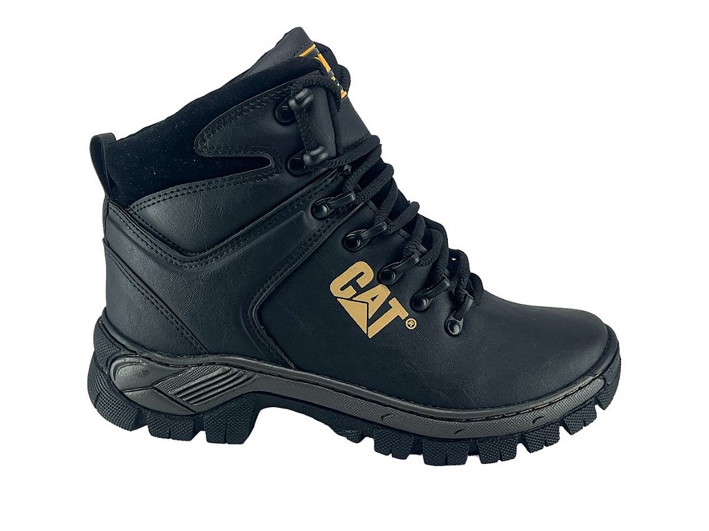 Coturno Masculino Bota Caterpillar Lançamento Cano Curto Preto