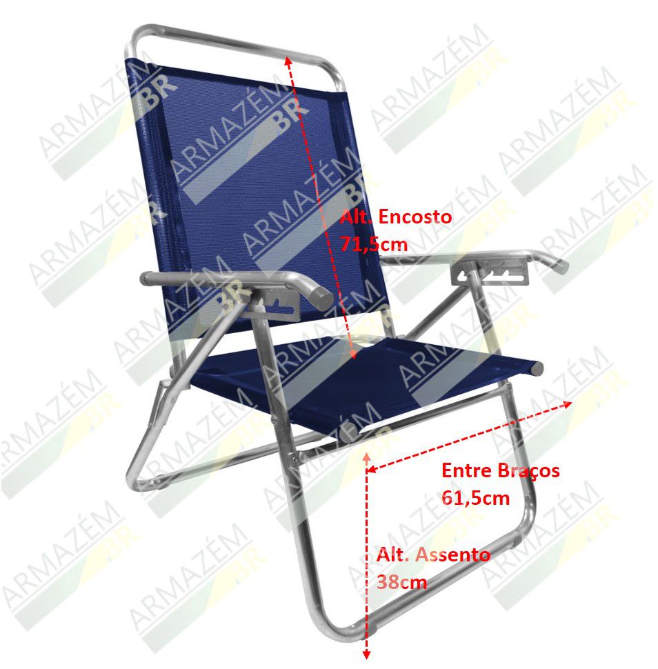 Cadeira De Praia King Oversize Zaka| Loja Armazém BR - armazembr