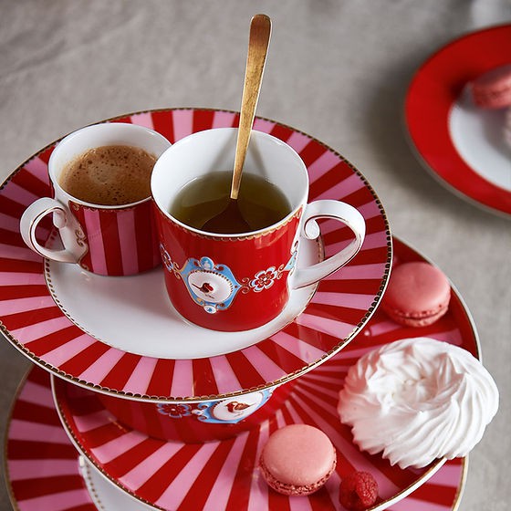 Set/4 Pratos de Pão Rosa/Vermelho - Love Birds - Pip Studio - La