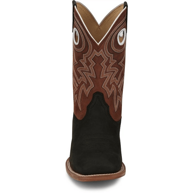 Bota Justin Boots Big News Black Couro Preto Fosco - Texas Indian